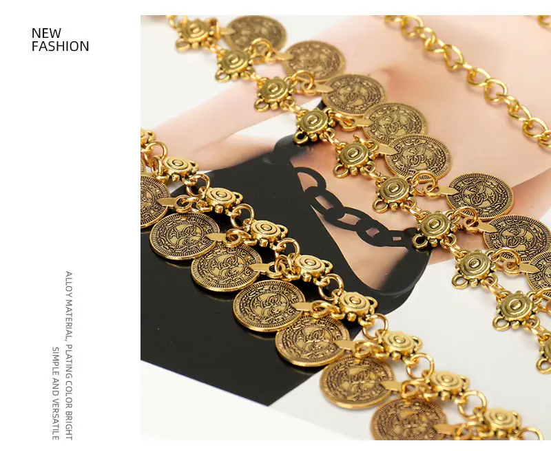 Hip-hop Fashion Vintage Compass Pendant Belt Single Layer All-Match Waist Chain — feature 31