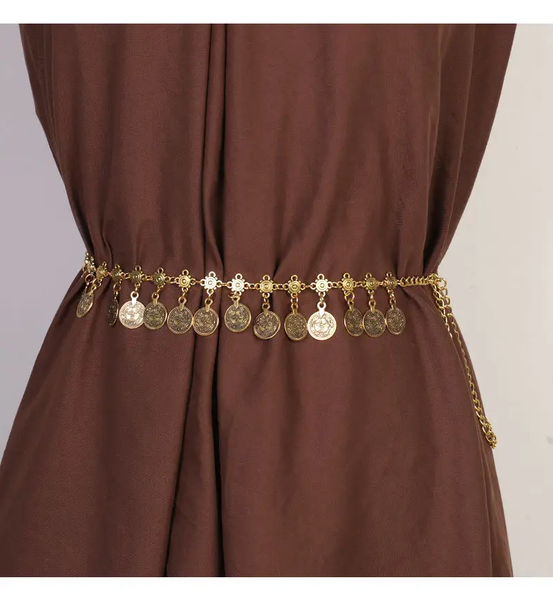 Hip-hop Fashion Vintage Compass Pendant Belt Single Layer All-Match Waist Chain — feature 35
