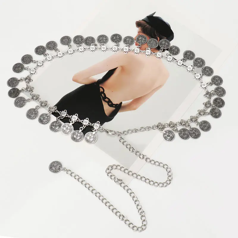 Hip-hop Fashion Vintage Compass Pendant Belt Single Layer All-Match Waist Chain - Image 2