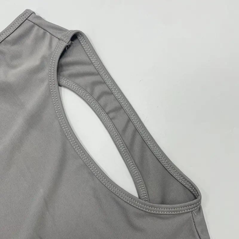 Sexy Backless Vest & High Waist Skirt Suit Grey — feature 34