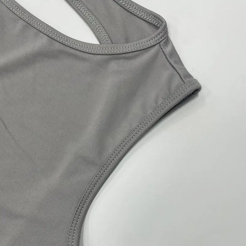 Sexy Backless Vest & High Waist Skirt Suit Grey — feature 35