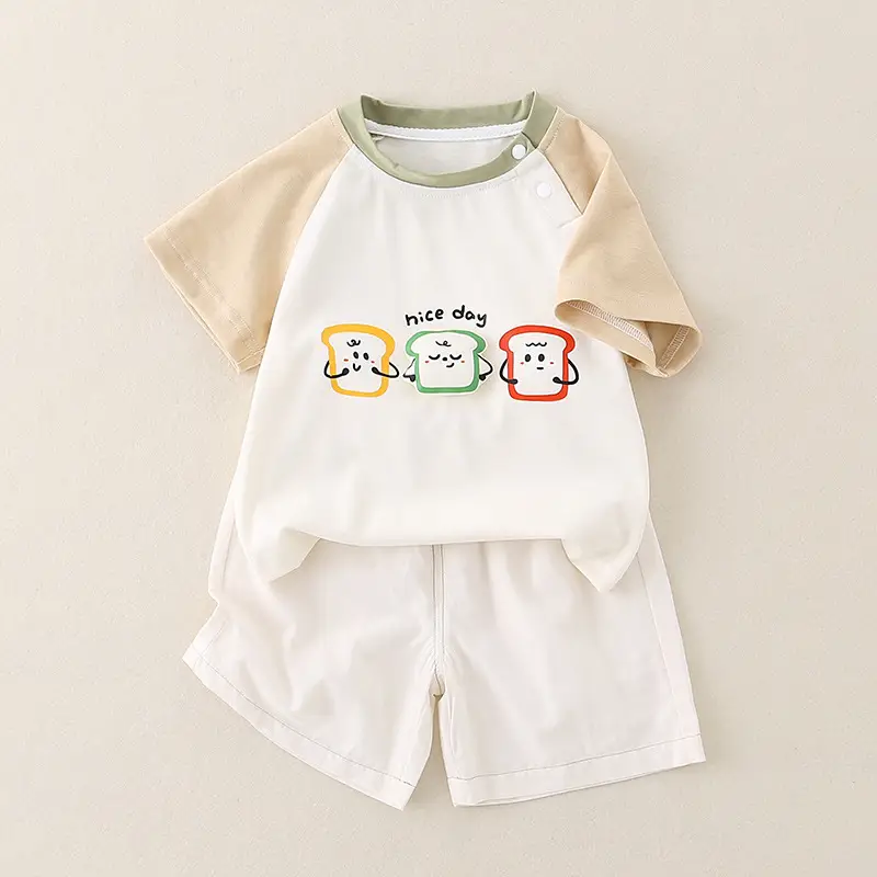 Summer T-Shirt Boy Baby Short-Sleeved Clothes Street Top Two-Piece Summer Suit New Kidsren's Casual Suit - Image 2