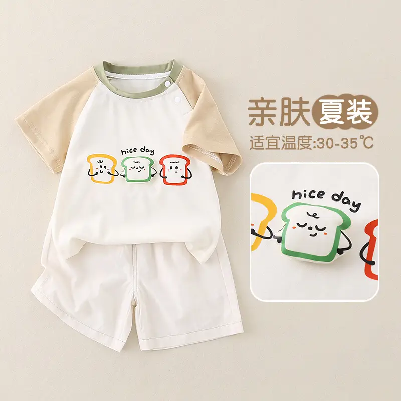 Summer T-Shirt Boy Baby Short-Sleeved Clothes Street Top Two-Piece Summer Suit New Kidsren's Casual Suit - Image 3
