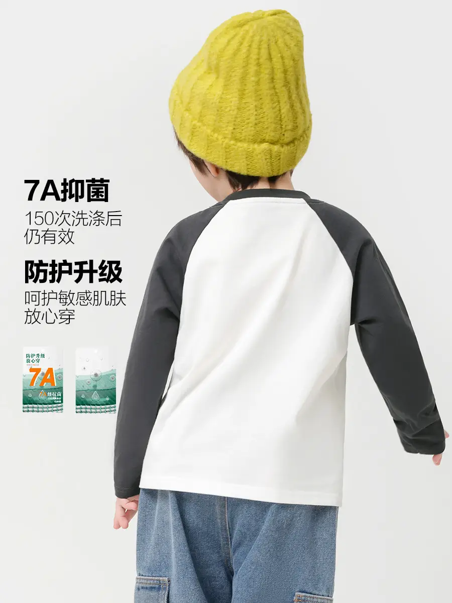 Autum Long Sleeve Kids T-Shirt White Black 25" - Image 4
