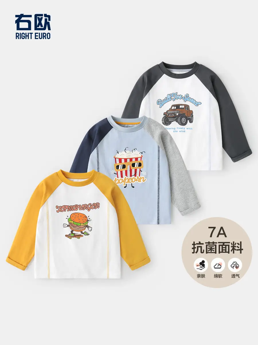 Autum Long Sleeve Kids T-Shirt White Black 25" - Image 5