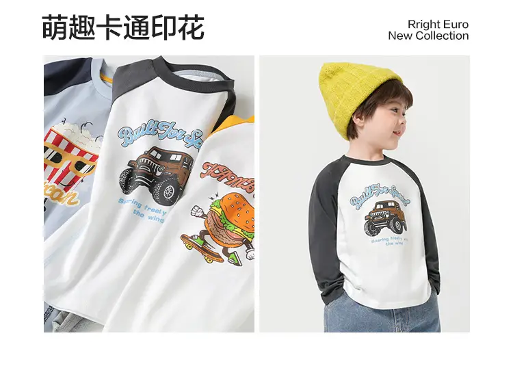 Autum Long Sleeve Kids T-Shirt White Black 25" — feature 4