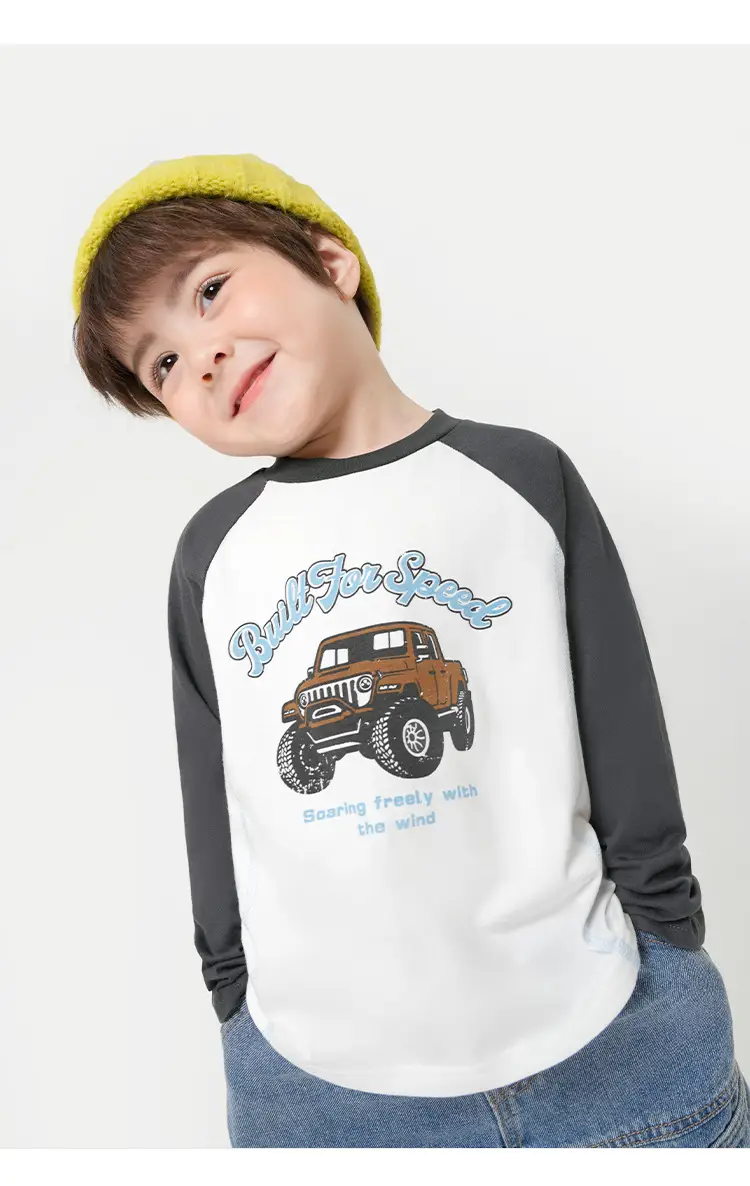Autum Long Sleeve Kids T-Shirt White Black 25" — feature 7