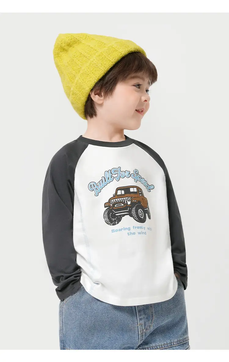 Autum Long Sleeve Kids T-Shirt White Black 25" — feature 9