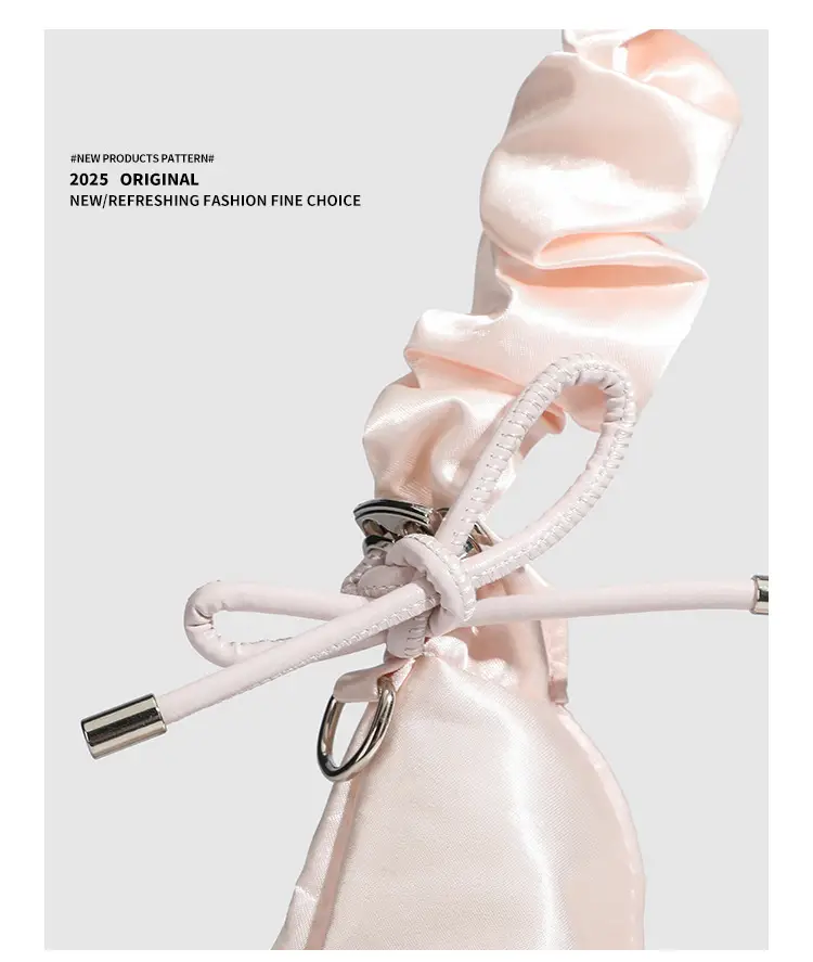 Sweet Pink Pleated Bow Handbag for Women — feature 19