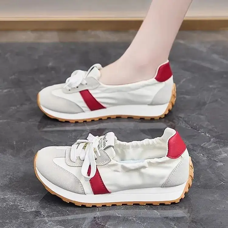 Desun Shoes Women's 2025 Spring New Lace-up Shoes Soft Sole Lightweight Casual Sports Shoes Retro Forrest Gump Shoes - Image 3
