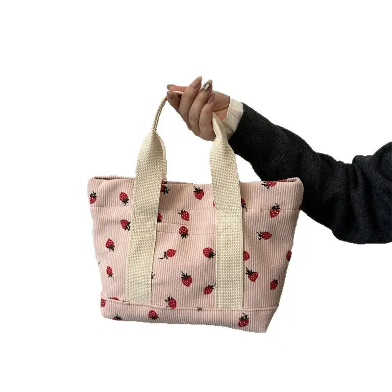 Strawberry Print Large Tote Bag 2025 Korean Style - Image 9