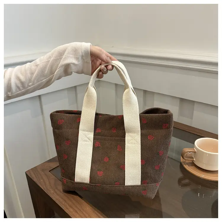 Strawberry Print Large Tote Bag 2025 Korean Style — feature 22
