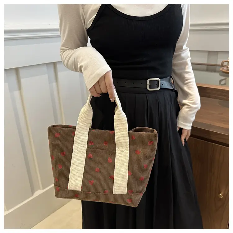 Strawberry Print Large Tote Bag 2025 Korean Style — feature 23
