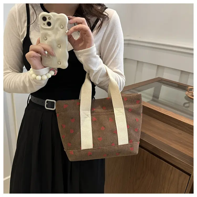 Strawberry Print Large Tote Bag 2025 Korean Style — feature 27