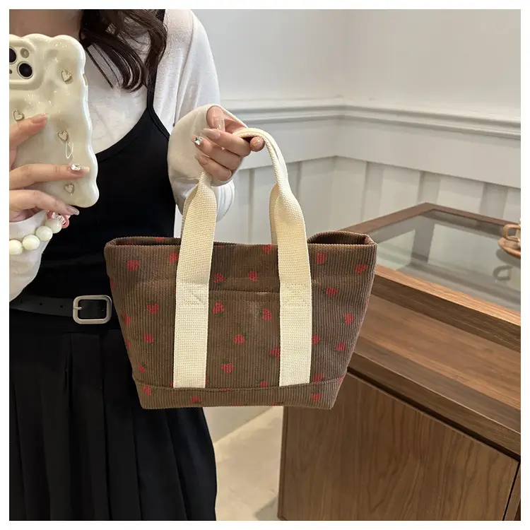 Strawberry Print Large Tote Bag 2025 Korean Style — feature 28