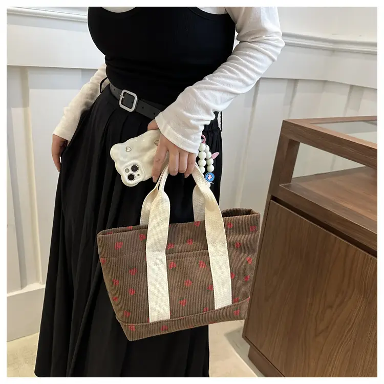 Strawberry Print Large Tote Bag 2025 Korean Style — feature 29