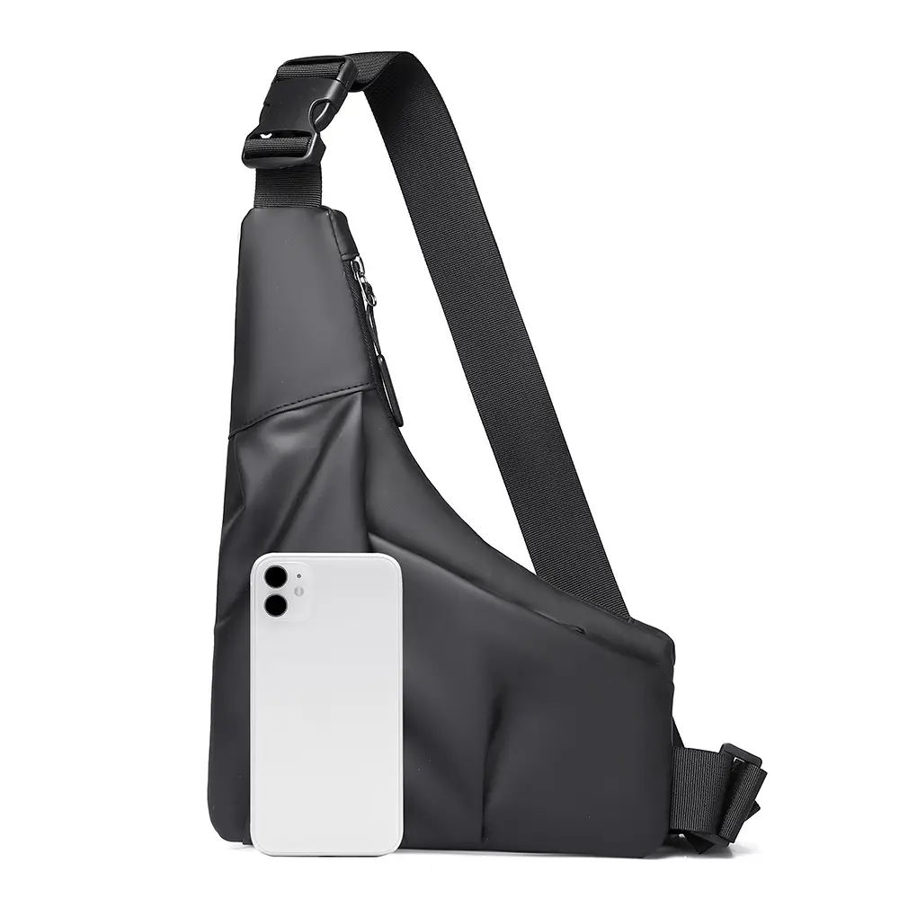 Men's Gun-Shape Shoulder Bag Black Nylon - Image 5