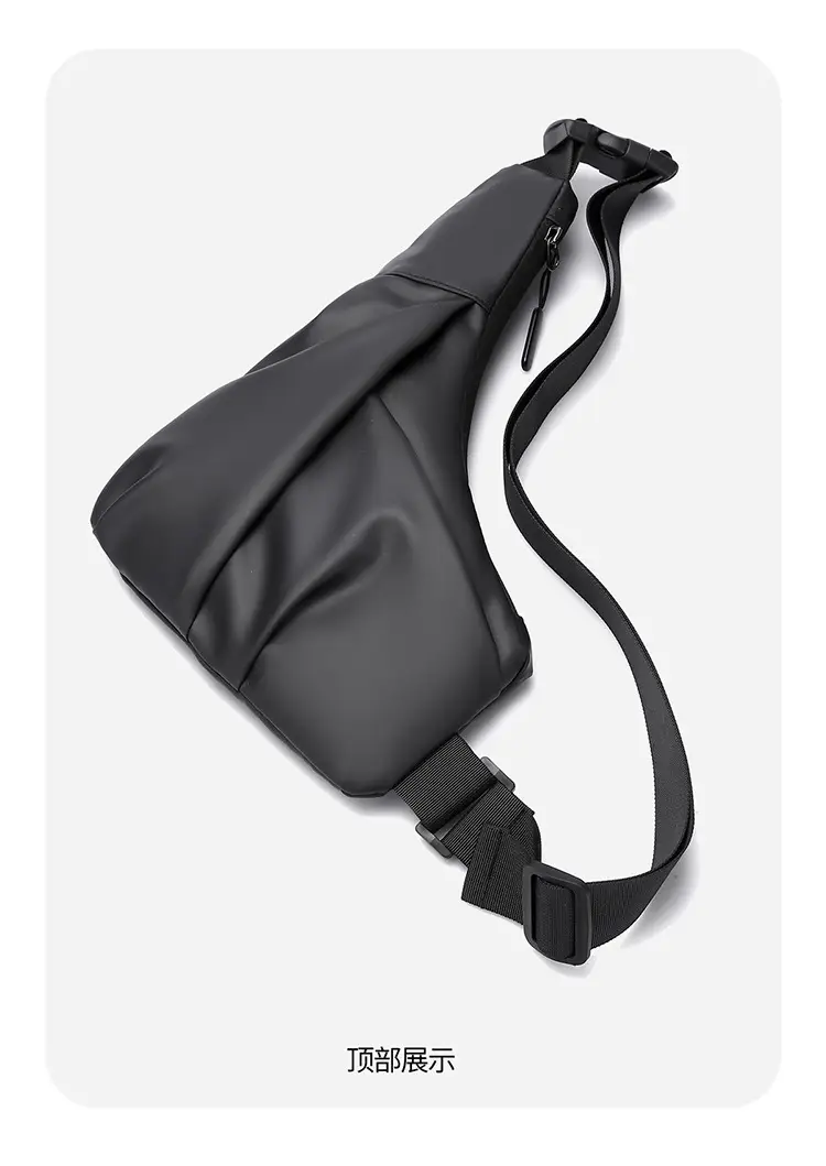 Men's Gun-Shape Shoulder Bag Black Nylon — feature 20