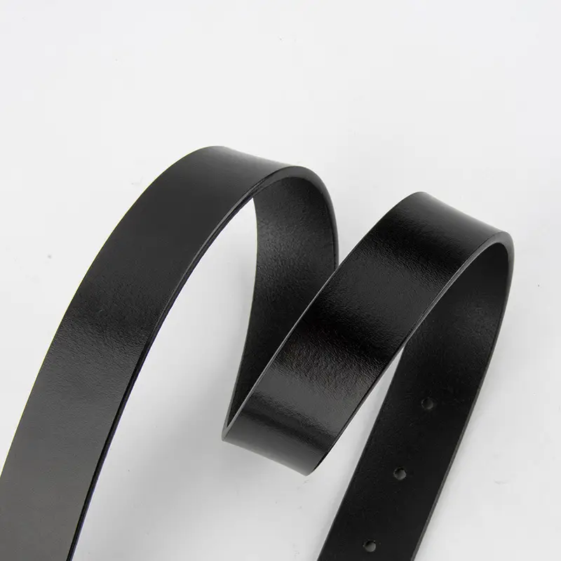 Women's Black Genuine Leather Belt with Gold Buckle - Image 5