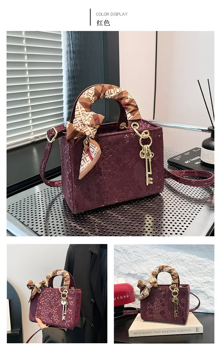 Elegant Fish Scale Pattern Daffee Shoulder Bag — feature 15