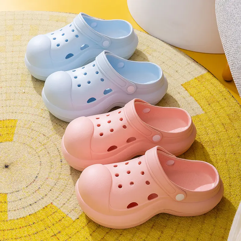 Women High Heeled Sandals White Clogs Summer Beach