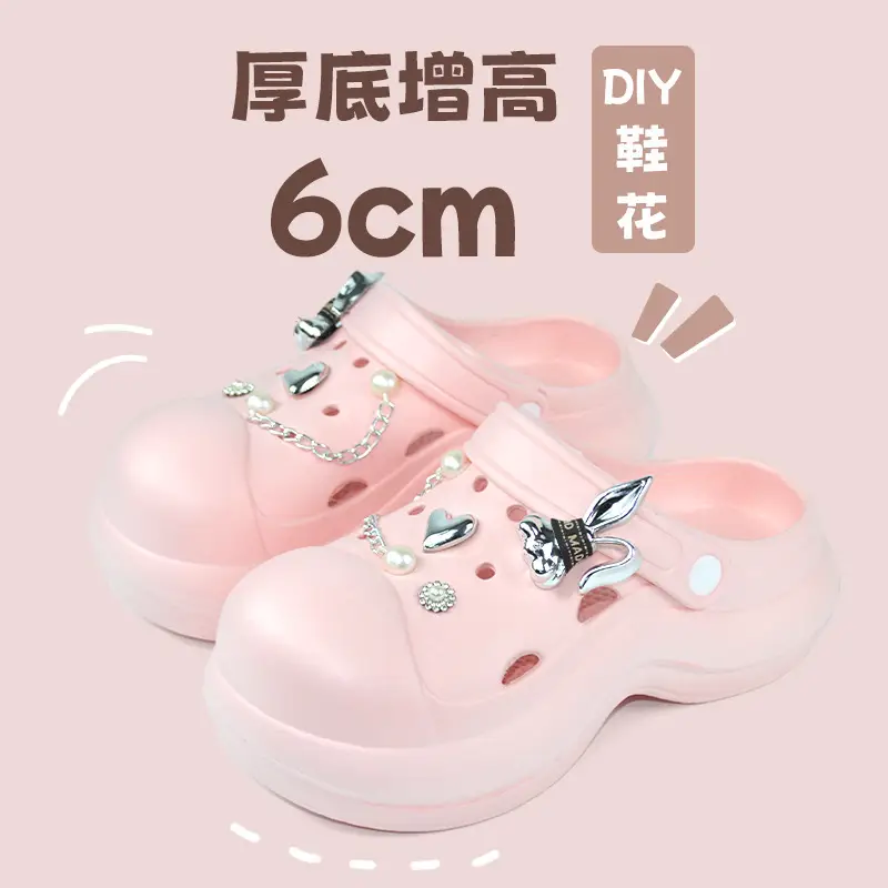 Women High Heeled Sandals White Clogs Summer Beach