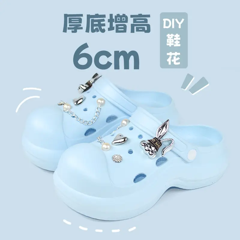 Women High Heeled Sandals White Clogs Summer Beach