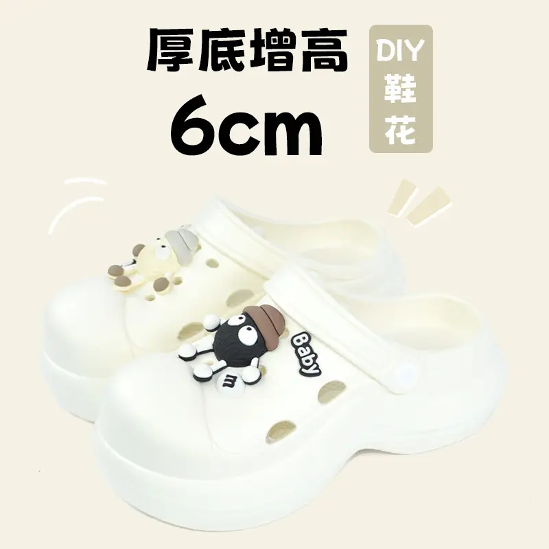 Women High Heeled Sandals White Clogs Summer Beach