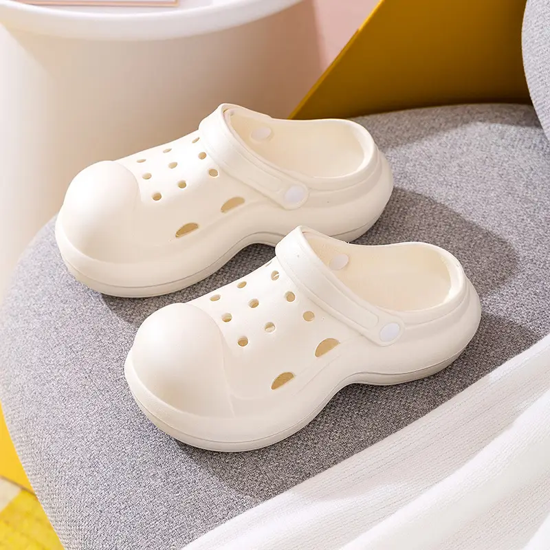 Women High Heeled Sandals White Clogs Summer Beach