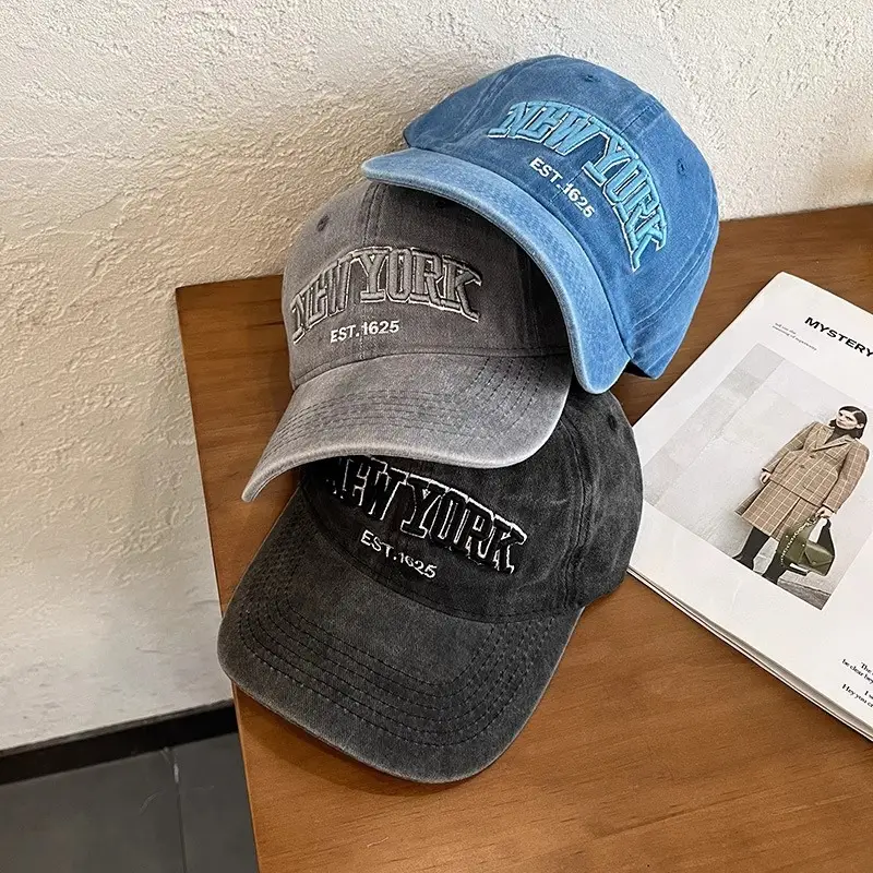 Retro Embroidered Peaked Cap Gray Men Women Sun Hat - Image 12