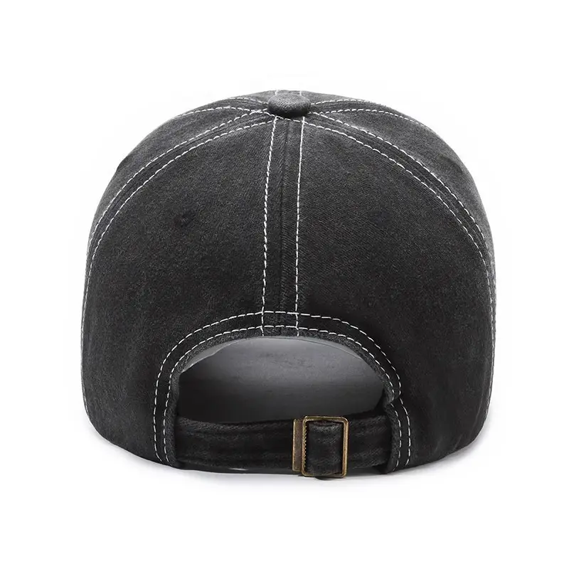 Vintage Washed American Flag Cap for Men Women Black - Image 8