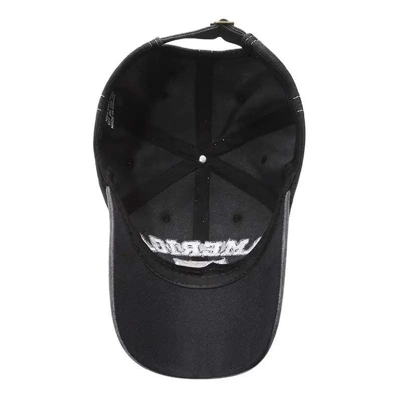 Vintage Washed American Flag Cap for Men Women Black - Image 10