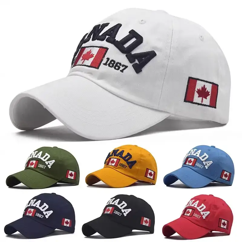 Men's White Canada Flag Baseball Cap 1967 — feature 7