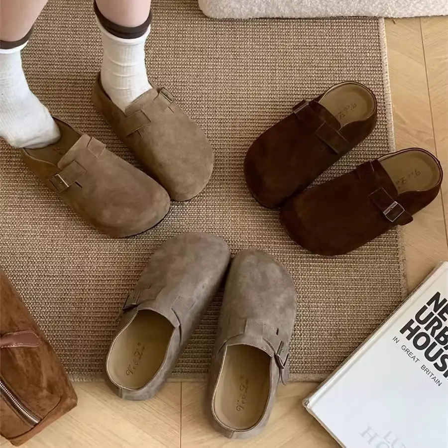 Women's Brown Slip-On Lazy Shoes with Height-increasing Design - Image 4