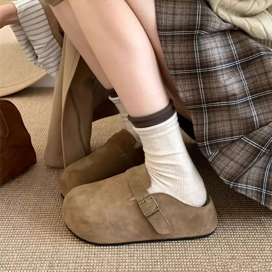 Women's Brown Slip-On Lazy Shoes with Height-increasing Design - Image 5