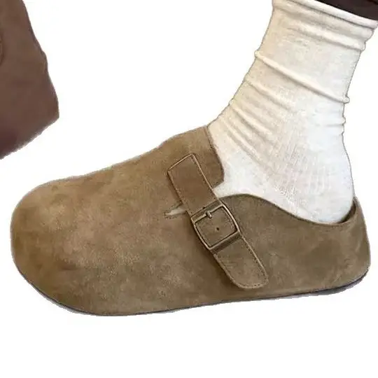 Women's Brown Slip-On Lazy Shoes with Height-increasing Design - Image 6