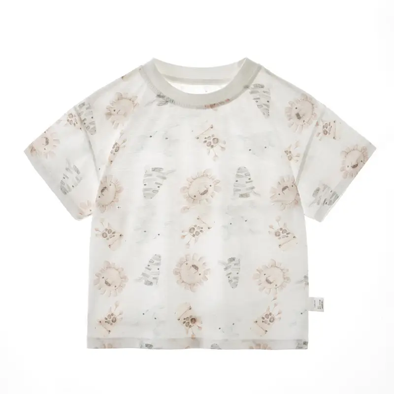 Baby Cotton Floral Short Sleeve Top for Boys Girls - Image 2