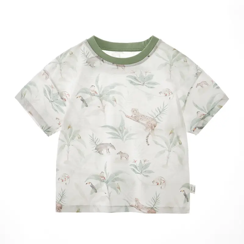 Baby Cotton Floral Short Sleeve Top for Boys Girls - Image 3