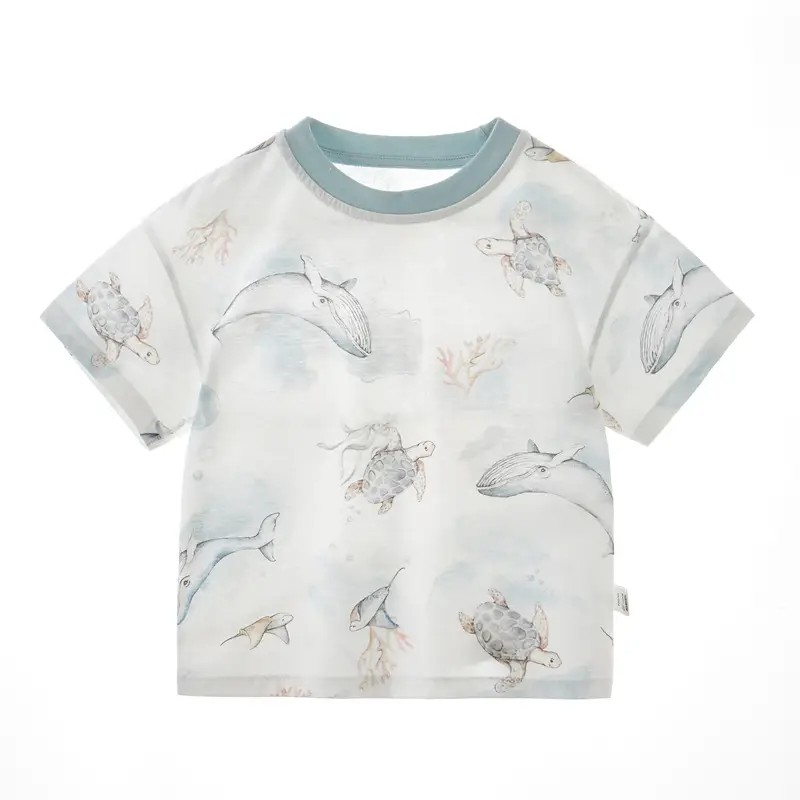 Baby Cotton Floral Short Sleeve Top for Boys Girls - Image 4