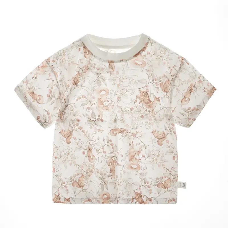 Baby Cotton Floral Short Sleeve Top for Boys Girls - Image 5