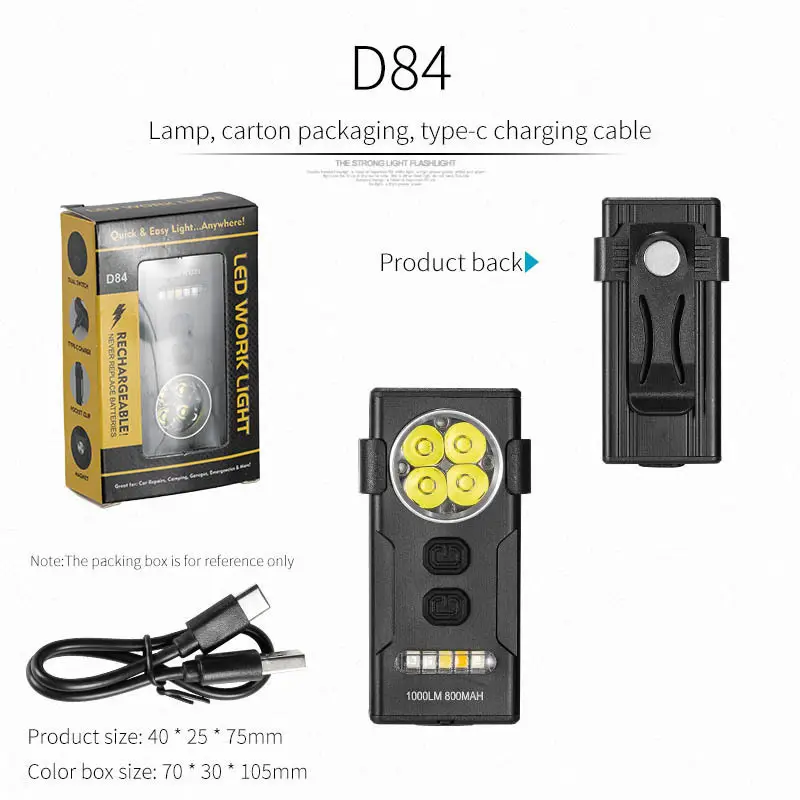 New Cross-Border Aluminum Take Clip Light Flashlight Dual Purpose Portable Strong Magnetic Super Long Endurance Outdoor Super Bright
