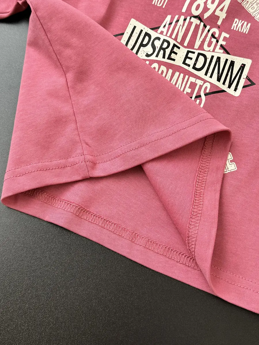 Kids 2026 Korean Style Letter Print T-Shirt Pink - Image 6