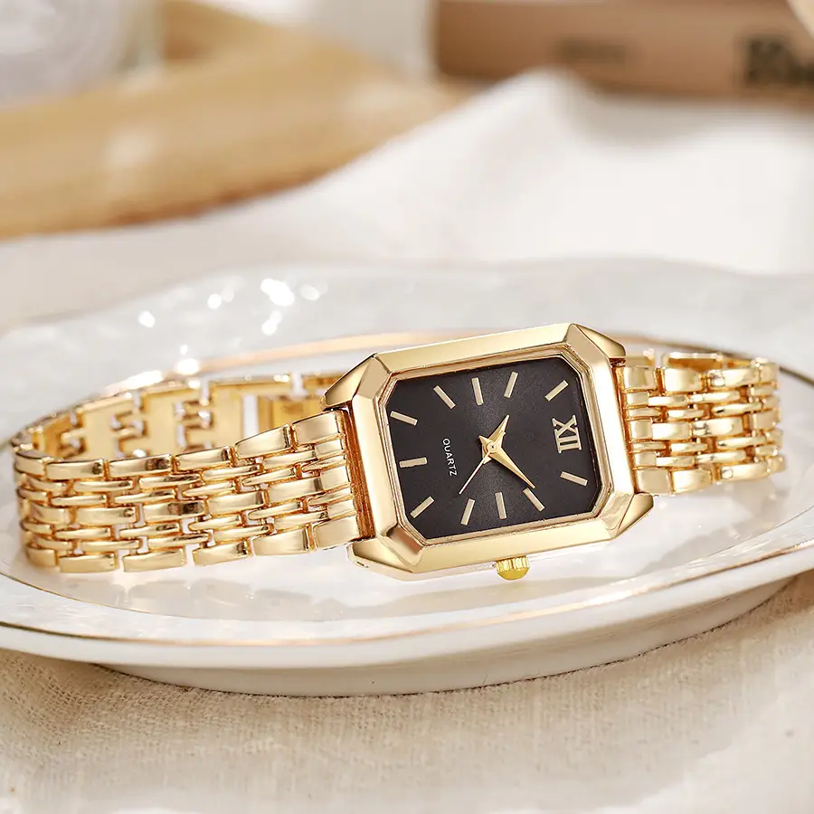 New Light Luxury Steel Band Women's Watch with Hands, Fashionable and Simple Square Quartz Watch for Female Students, Wholesale Large Dial — feature 3