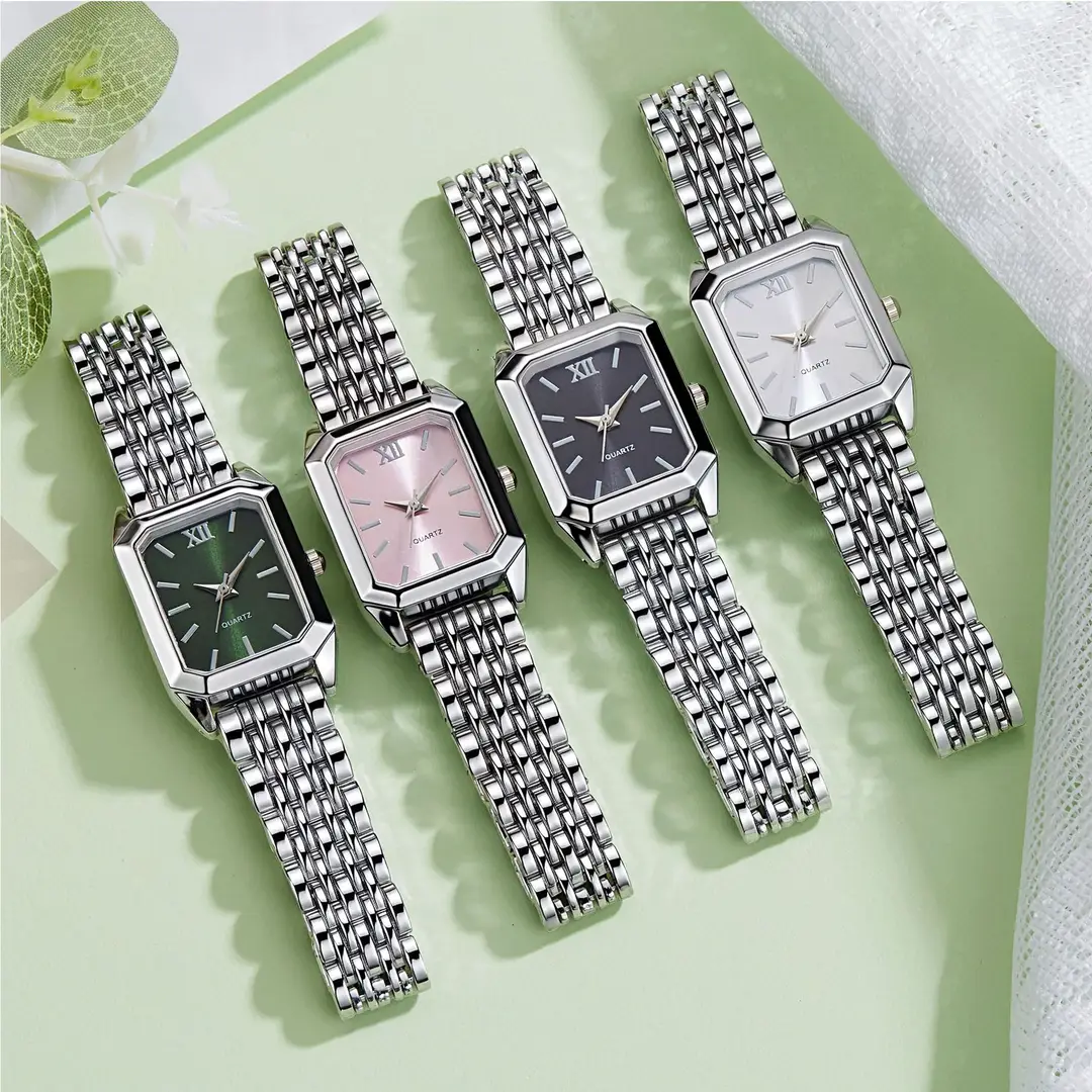 New Light Luxury Steel Band Women's Watch with Hands, Fashionable and Simple Square Quartz Watch for Female Students, Wholesale Large Dial — feature 8
