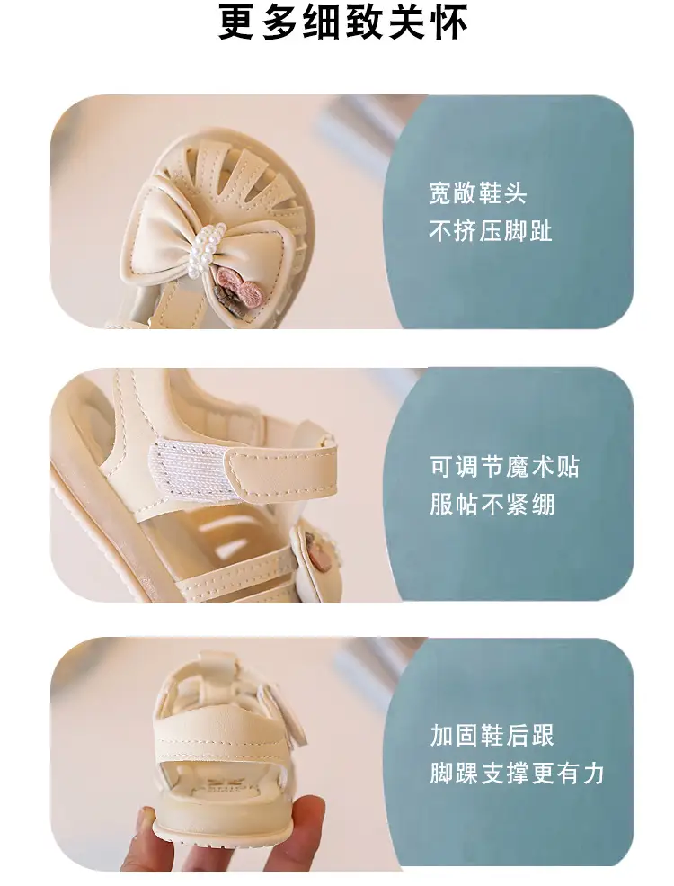 Baby Girl Bow Sandals Soft Sole Summer — feature 2