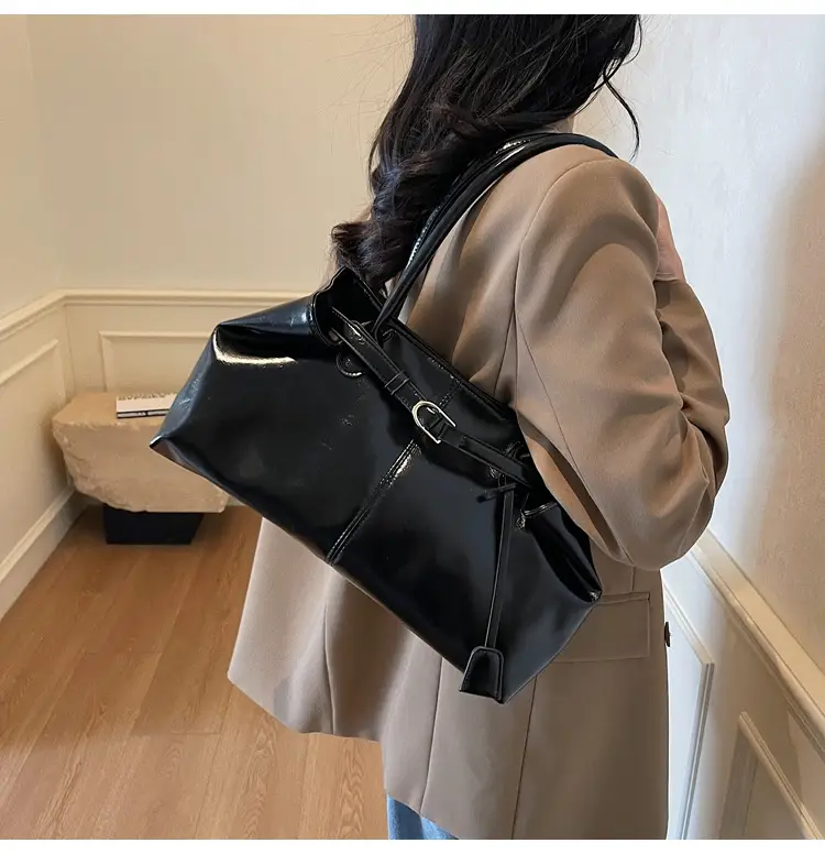 Women's Korean Style Soft Leather Tote Bag Beige 2025 — feature 20
