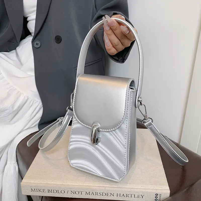 Silver Mini Crossbody Phone Bag for Women - Image 8