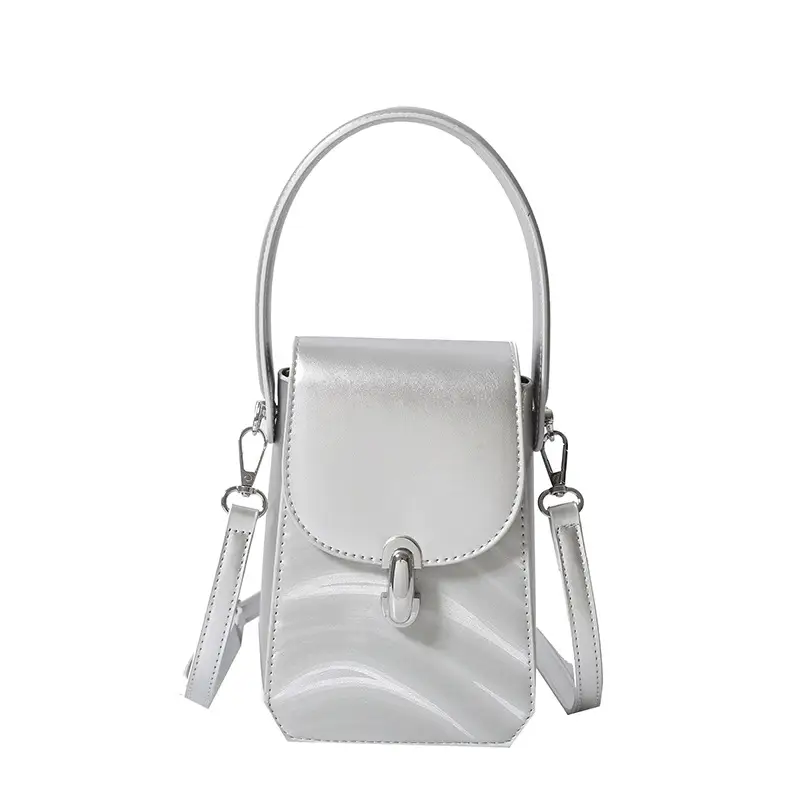 Silver Mini Crossbody Phone Bag for Women - Image 3