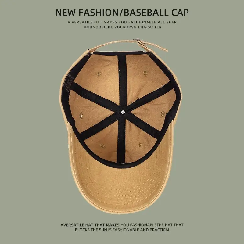 Men Baseball Cap Tan Wide Brim Sun Protection — feature 12