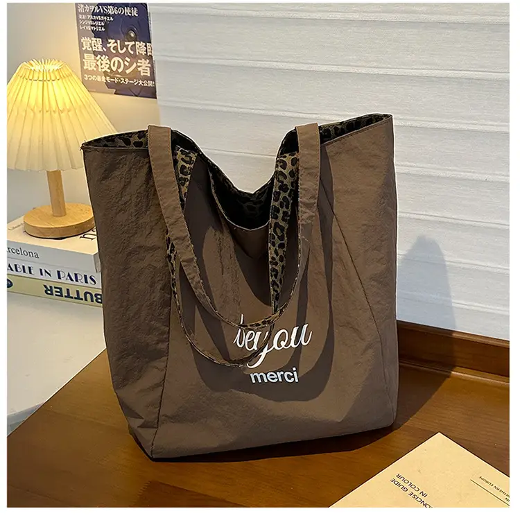Yellow Leopard Print Double Tote Bag for Women — feature 14